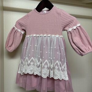 Pink and White Kids Dress